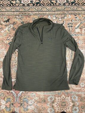 Nike Olive Green Quarter-Zip Performance Pullover
